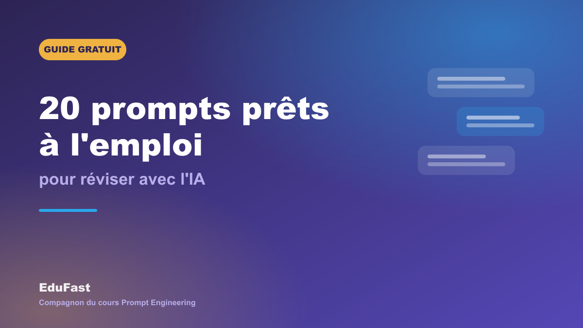 20 prompts prêts à l'emploi pour réviser avec l'IA